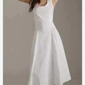 Anthropology White Sleeveless Midi Dress Size MP